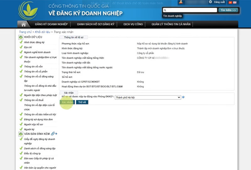 Nộp hồ sơ đăng ký thành lập công ty qua mạng